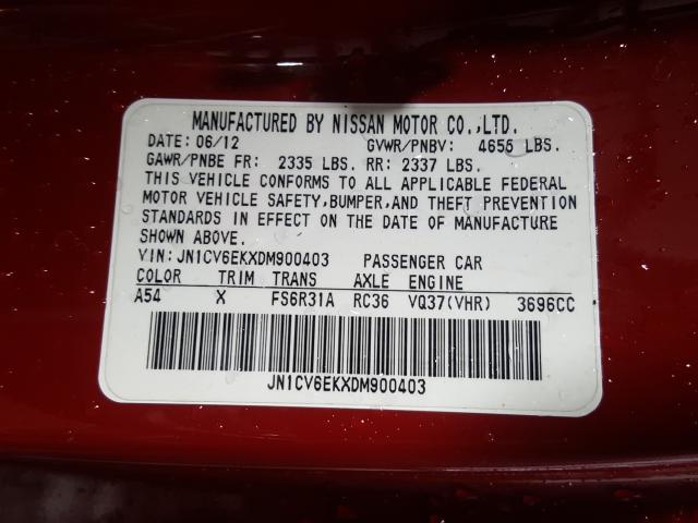 2013 INFINITI G37 JOURNE JN1CV6EKXDM900403