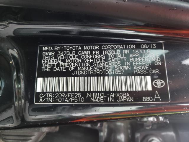 2013 TOYOTA PRIUS C JTDKDTB39D1051857