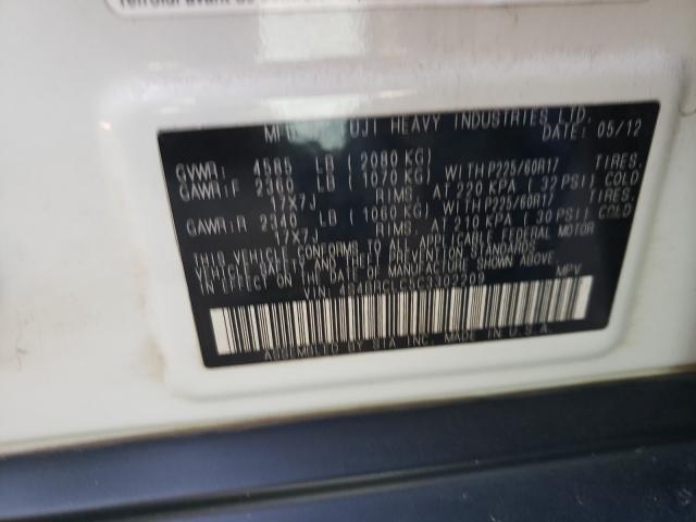 2012 SUBARU OUTBACK 4S4BRCLC5C3302209