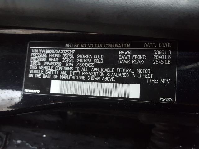 2010 VOLVO XC60 T6 YV4992DZ3A2025317