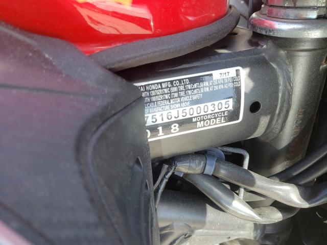2018 HONDA CB650 F MLHRC7516J5000305