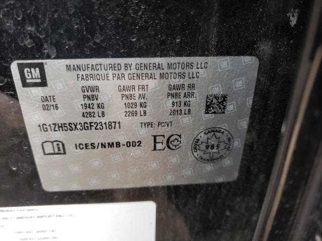 2016 CHEVROLET MALIBU PRE 1G1ZH5SX3GF231871