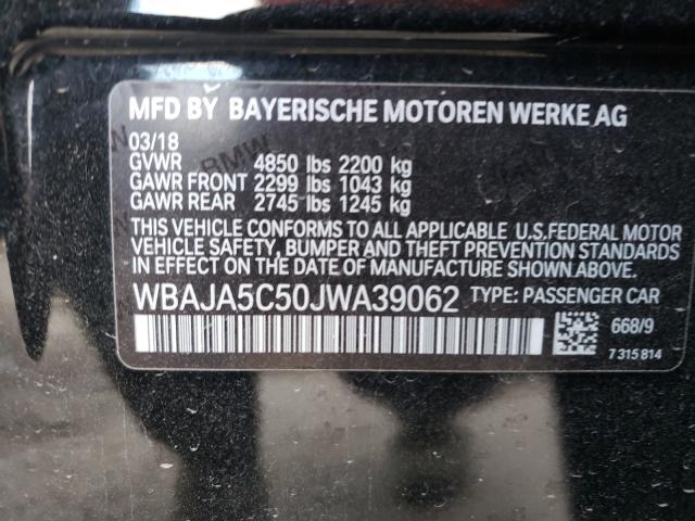 2018 BMW 530 I WBAJA5C50JWA39062