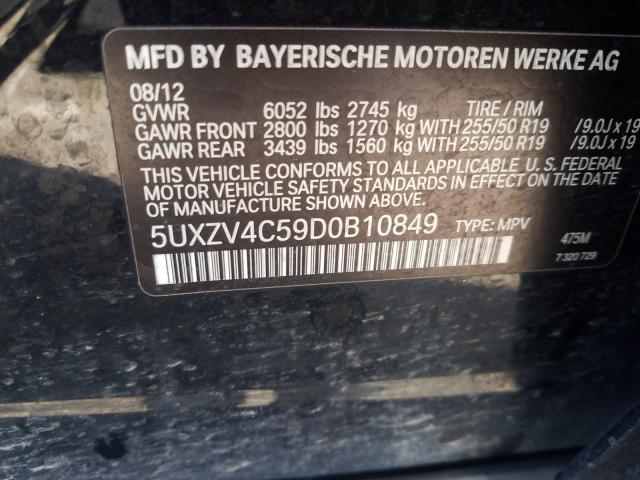 2013 BMW X5 XDRIVE3 5UXZV4C59D0B10849