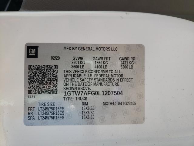 2020 GMC SAVANA G25 1GTW7AFG0L1207504