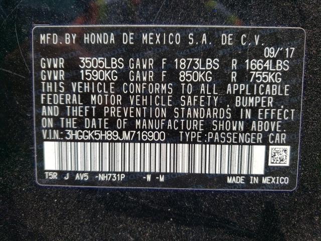2018 HONDA FIT EX 3HGGK5H89JM716900