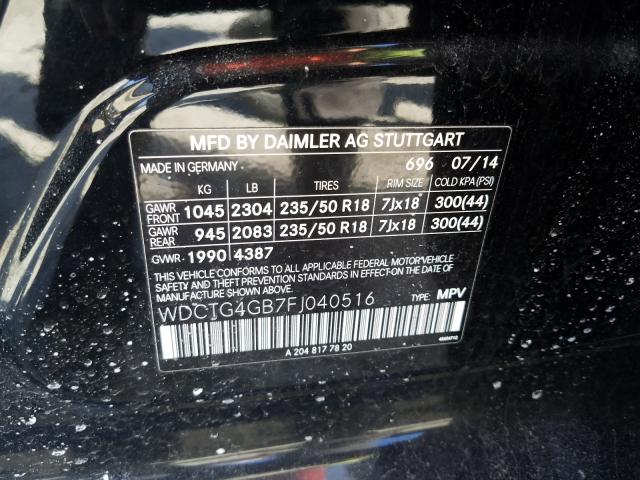 2015 MERCEDES-BENZ GLA 250 4M WDCTG4GB7FJ040516