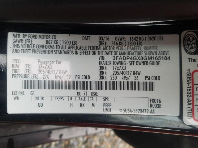 2016 FORD FIESTA ST 3FADP4GX8GM165184