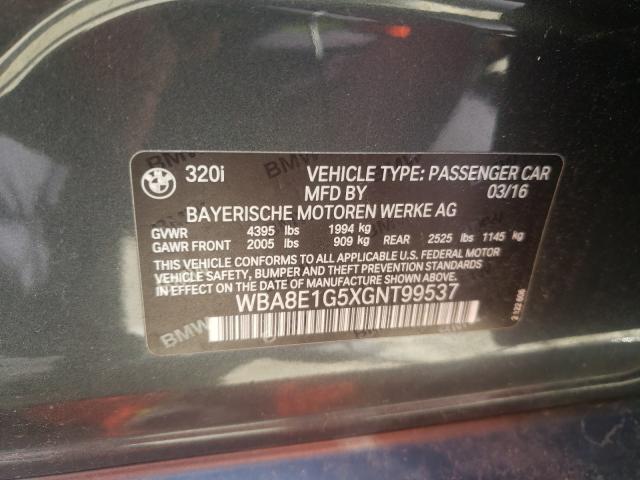 2016 BMW 320 I WBA8E1G5XGNT99537