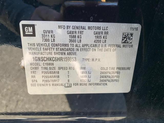 2017 CHEVROLET SUBURBAN C 1GNSCHKC6HR159853
