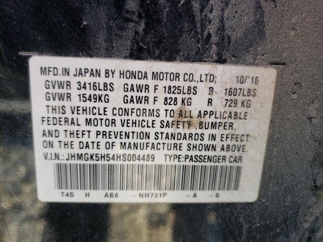 2017 HONDA FIT LX JHMGK5H54HS004489