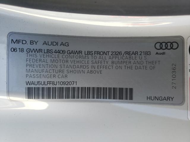 2018 AUDI A3 PREMIUM WAU5ULFF8J1092071