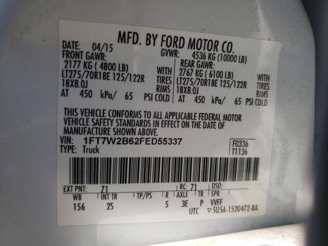 2015 FORD F-250 1FT7W2B62FED55337