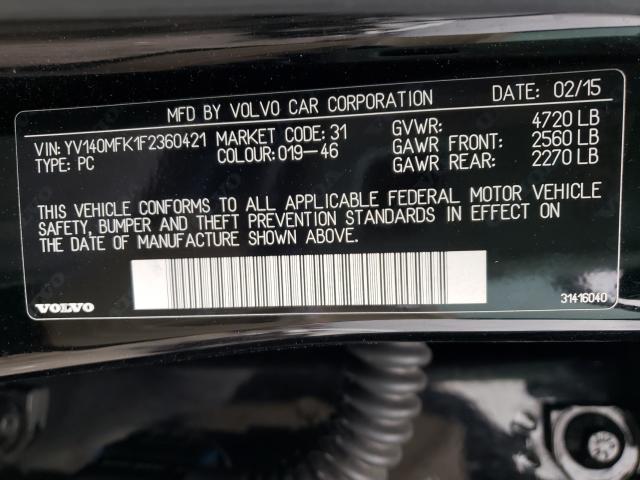 2015 VOLVO S60 YV140MFK1F2360421