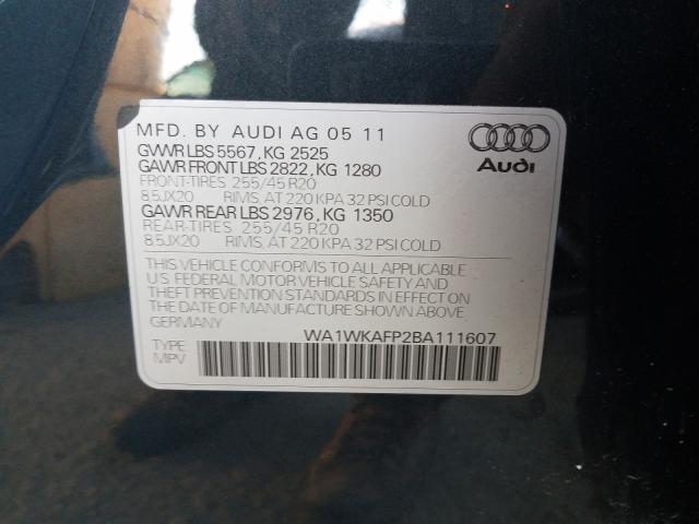 2011 AUDI Q5 PRESTIG WA1WKAFP2BA111607