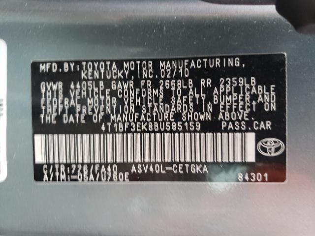 2011 TOYOTA CAMRY BASE 4T1BF3EK8BU585159