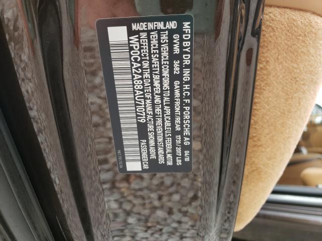 2010 PORSCHE BOXSTER WP0CA2A88AU710719