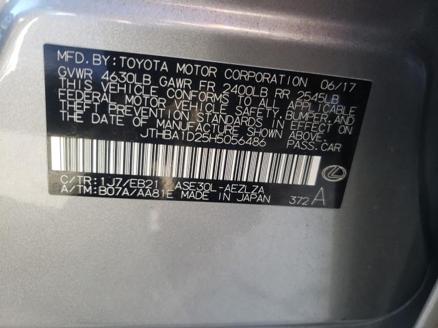 2017 LEXUS IS 200T JTHBA1D25H5056486