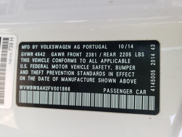 2015 VOLKSWAGEN EOS KOMFOR WVWBW8AH2FV001866
