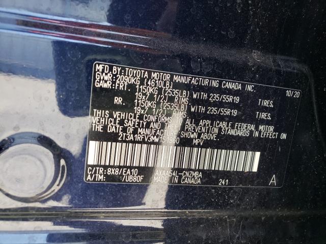 2021 TOYOTA RAV4 XLE P 2T3A1RFV3MW151960
