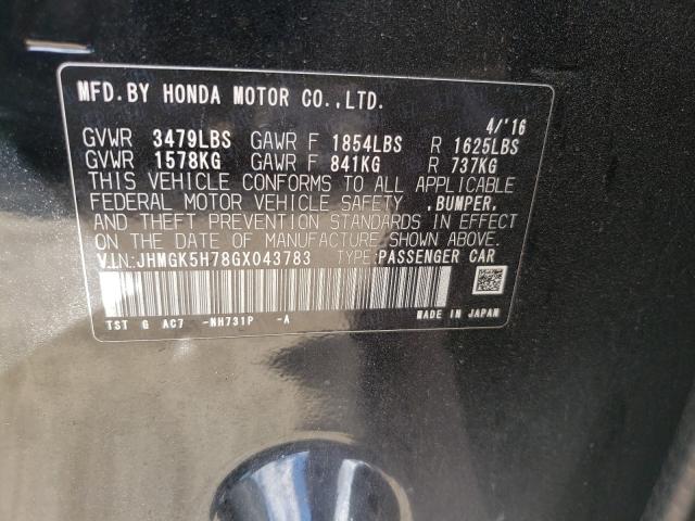 2016 HONDA FIT EX JHMGK5H78GX043783
