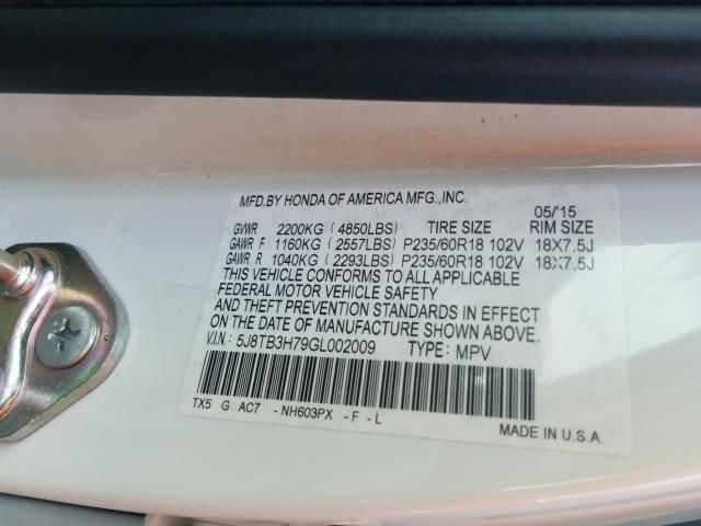 2016 ACURA RDX ADVANC 5J8TB3H79GL002009