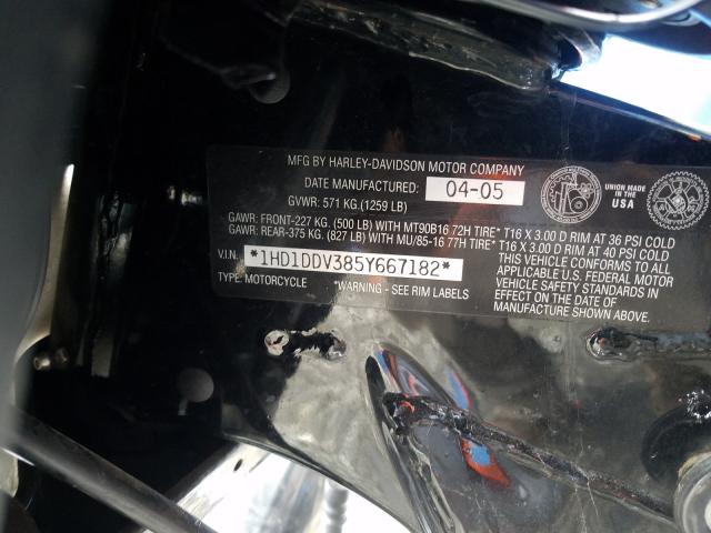 2005 HARLEY-DAVIDSON FLHT 1HD1DDV385Y667182