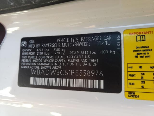 2011 BMW 328 I WBADW3C51BE538976