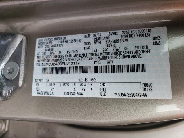 2015 LINCOLN MKC 5LMCJ2A93FUJ13339