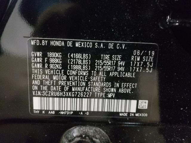 2019 HONDA HR-V 3CZRU6H3XKG726227