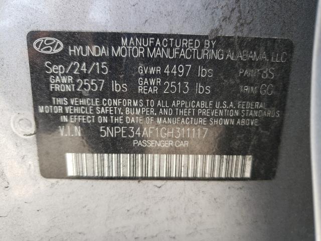 2016 HYUNDAI SONATA SPO 5NPE34AF1GH311117