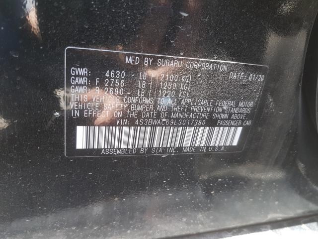 2020 SUBARU LEGACY PRE 4S3BWAC69L3017380