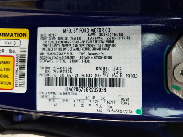 2016 FORD FUSION S 3FA6P0G79GR232038