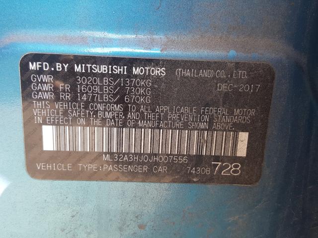 2018 MITSUBISHI MIRAGE ES ML32A3HJ0JH007556