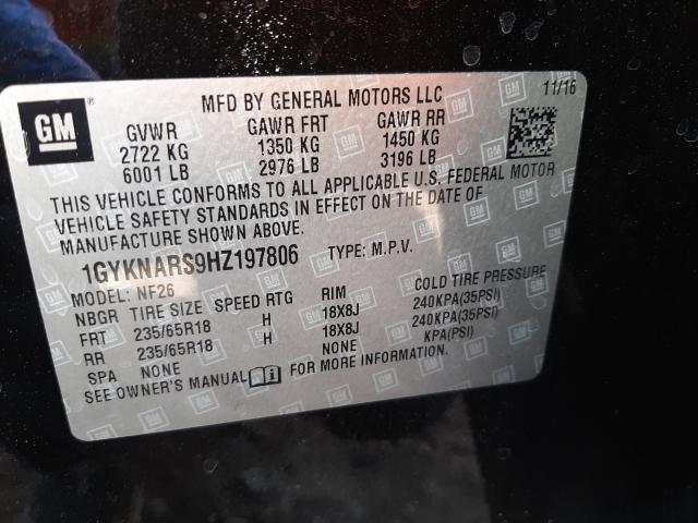 2017 CADILLAC XT5 1GYKNARS9HZ197806