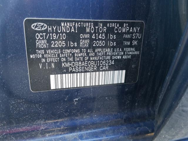2011 HYUNDAI ELANTRA TO KMHDB8AE0BU106234
