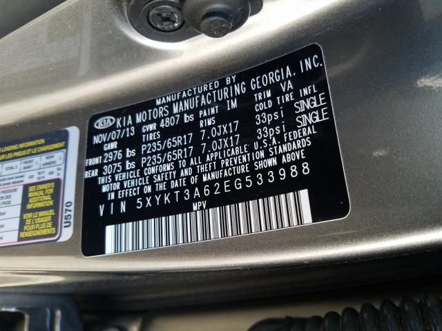 2014 KIA SORENTO LX 5XYKT3A62EG533988