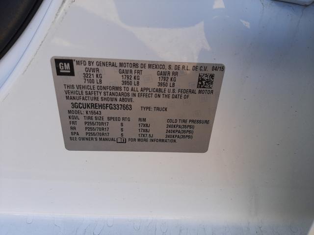 2015 CHEVROLET SILVERADO 3GCUKREH6FG337663