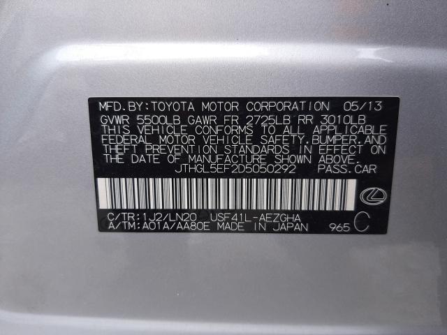 2013 LEXUS LS 460L JTHGL5EF2D5050292
