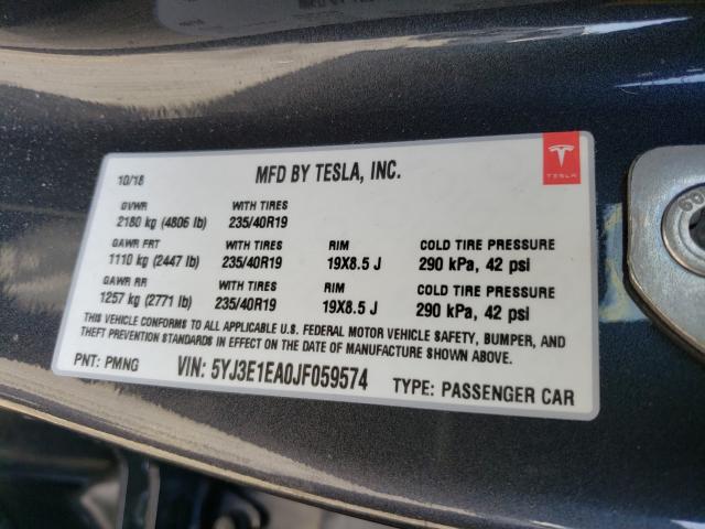 2018 TESLA MODEL 3 5YJ3E1EA0JF059574
