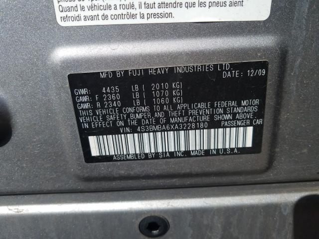2010 SUBARU LEGACY 2.5 4S3BMBA6XA3228180