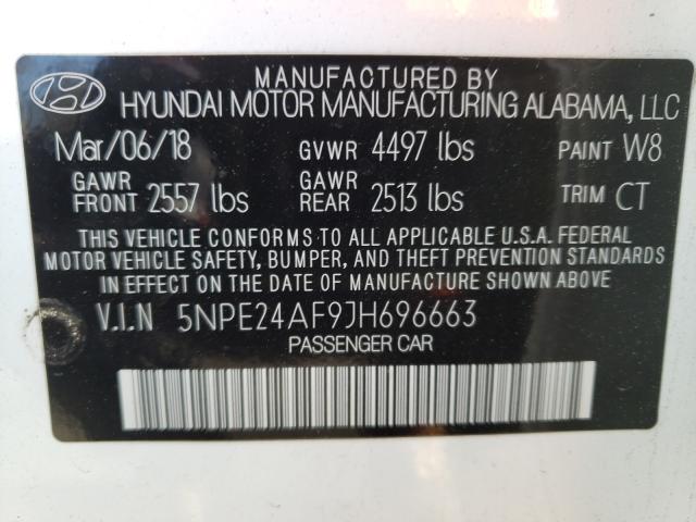 2018 HYUNDAI SONATA SE 5NPE24AF9JH696663