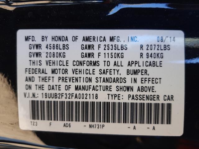 2015 ACURA TLX 19UUB2F32FA002118