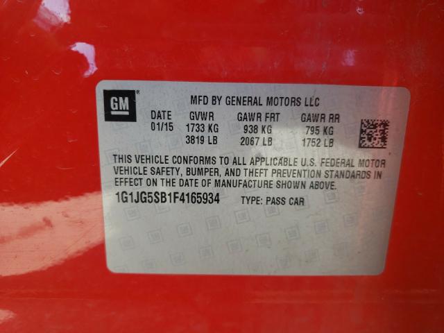 2015 CHEVROLET SONIC RS 1G1JG5SB1F4165934