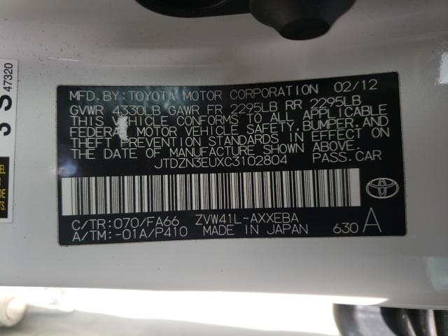 2012 TOYOTA PRIUS V JTDZN3EUXC3102804