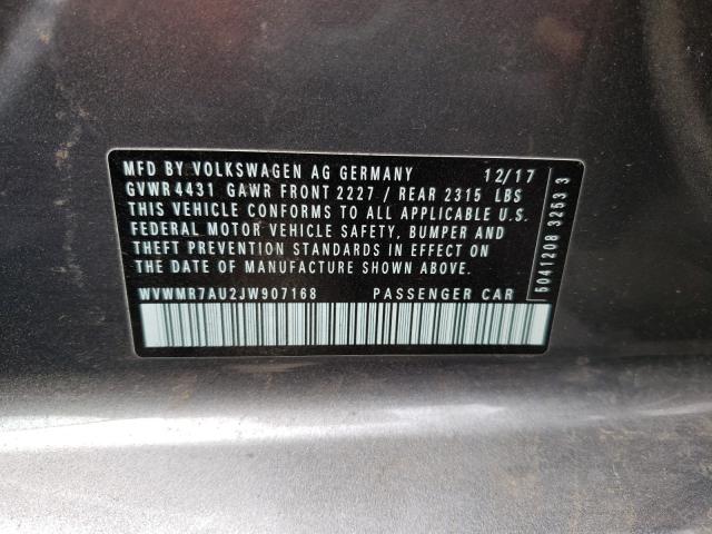 2018 VOLKSWAGEN E-GOLF LIM WVWMR7AU2JW907168