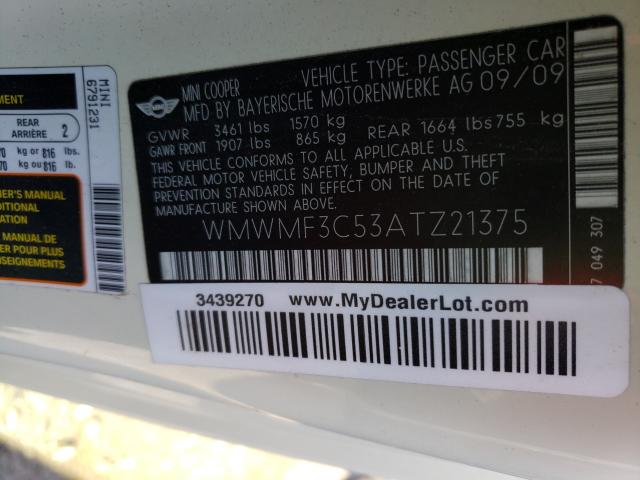 2010 MINI COOPER WMWMF3C53ATZ21375