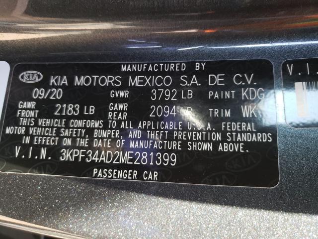 2021 KIA FORTE GT L 3KPF34AD2ME281399