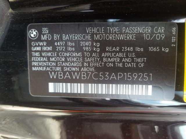 2010 BMW 335 I WBAWB7C53AP159251