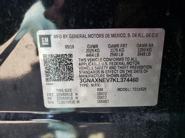 2019 CHEVROLET EQUINOX PR 3GNAXNEV7KL374460